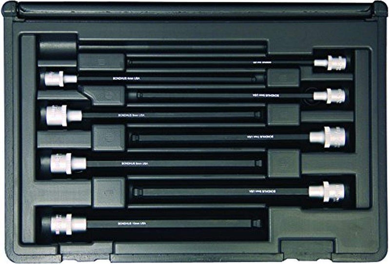 Bondhus - PHBX8MS6C 30887 Socket Ball End Bit Tool Set w/Sockets, 6", 8 Piece
